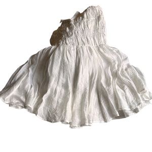 lush flowy white springtime spaghetti string strapless short dress size small